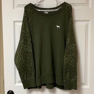 PINK Brand leopard print sleeve sweatshirt!